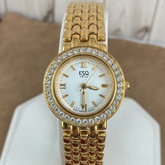 SOLD. Vintage Exquisite Movado EAQ Swiss Watch with 5 Removable Crystal Bezels - Picture 6 of 16